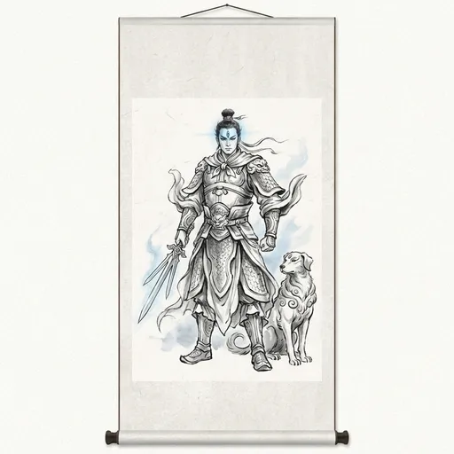 二郎神 Erlang Shen — 中国神话人物水墨画像