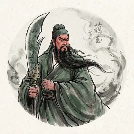 关羽 Guan Yu (Lord Guan) — 中国神话人物水墨画像