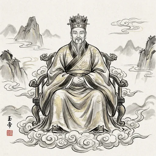 玉皇大帝 The Jade Emperor — 中国神话人物水墨画像