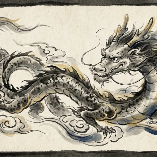 龙 Loong (Chinese Dragon) — 中国神话异兽水墨画像