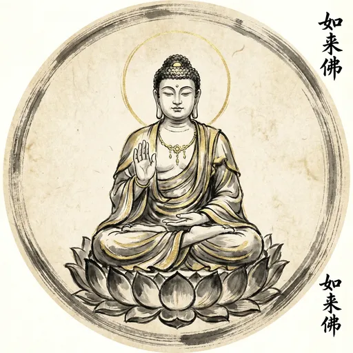 如来佛 Rulai, The Buddha (Tathagata) — 中国神话人物水墨画像