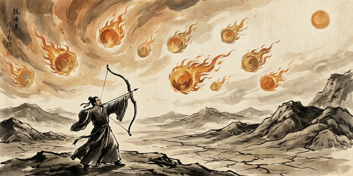 后羿 Hòu Yì, The Divine Archer — 射落九日的盖世神弓