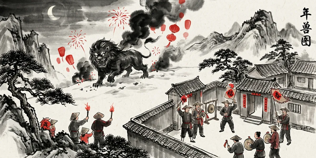 年兽 Niánshòu, The New Year Monster — 除夕之夜的吞村巨兽
