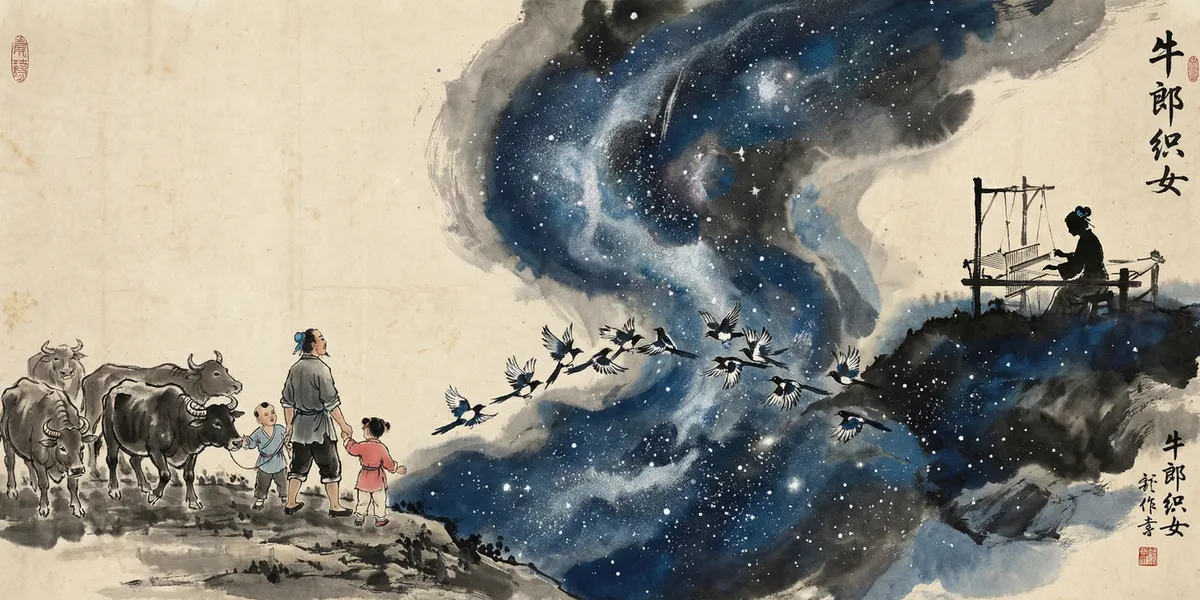 牛郎织女 Niú Láng Zhī Nǚ, The Cowherd and the Weaver Girl — 银河两岸一年一会的永恒之恋