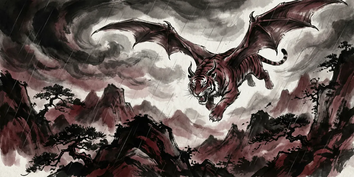 穷奇 Qióngqí, The Winged Tyrant — 颠倒善恶的有翼凶兽