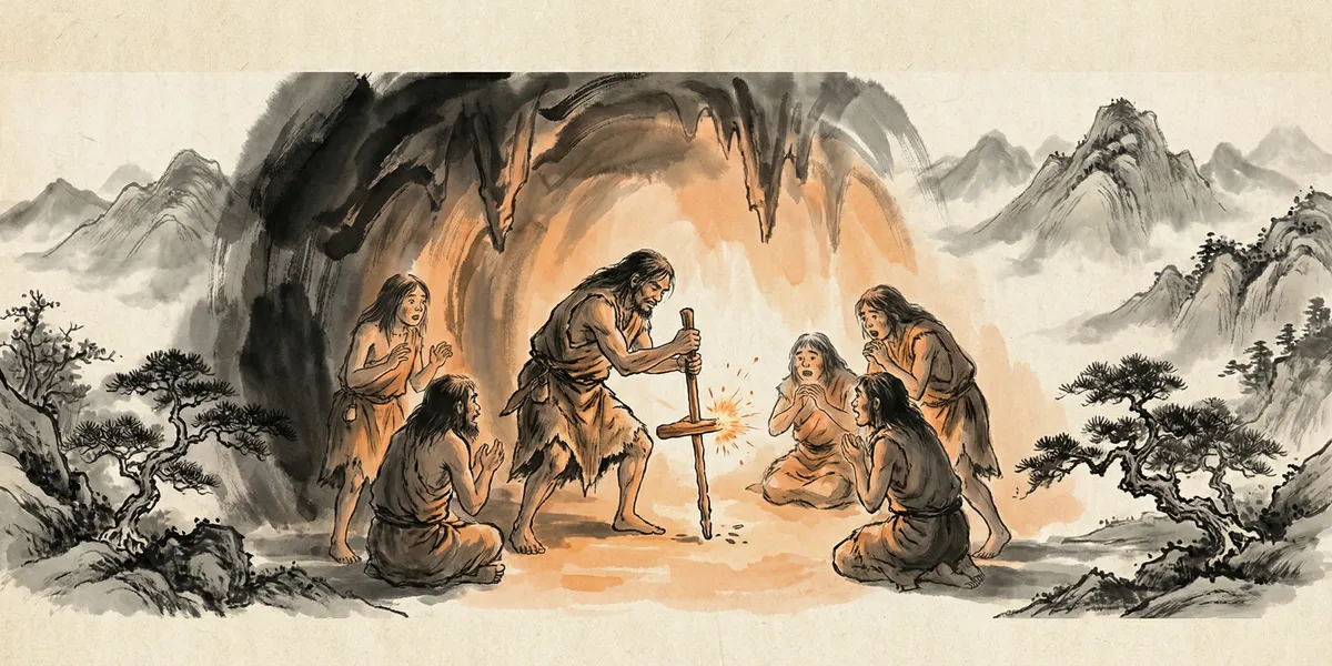 燧人氏 Suiren, God of Fire — 钻木取火的文明火种